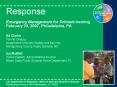 Response Emergency Management for Schools training February 23, 2007, Philadelphia, PA PowerPoint PPT Presentation