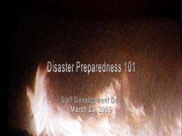 Disaster Preparedness 101