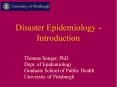 Epidemiology of Disasters PowerPoint PPT Presentation