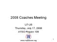 2008 Coaches Meeting PowerPoint PPT Presentation