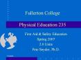 Fullerton College Physical Education 235 PowerPoint PPT Presentation