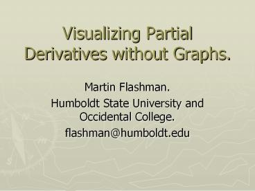 Visualizing Partial Derivatives without Graphs.