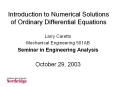 Introduction to Numerical Solutions of Ordinary Differential Equations PowerPoint PPT Presentation