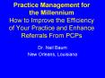 Practice Management for the Millennium How to Improve the Efficiency of Your Practice and Enhance Re PowerPoint PPT Presentation