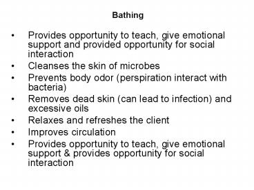 Bathing