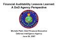 Financial Auditability Lessons Learned: A DoD Agency Perspective PowerPoint PPT Presentation