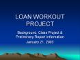 LOAN WORKOUT PROJECT PowerPoint PPT Presentation