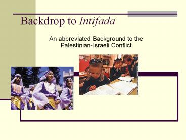 Backdrop to Intifada