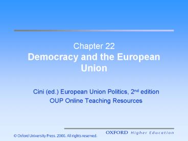 Chapter 22 Democracy and the European Union