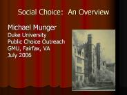 Social Choice: An Overview