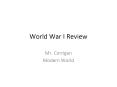 World War I Review PowerPoint PPT Presentation