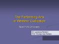 The Performing Arts in Western Civilization PowerPoint PPT Presentation