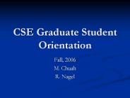 CSE Graduate Student Orientation