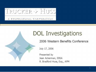 DOL Investigations