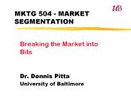 MKTG 504 MARKET SEGMENTATIO