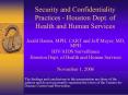 Security and Confidentiality Practices Houston Dept. of Health and Human Services PowerPoint PPT Presentation