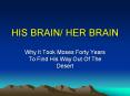 HIS BRAIN/ HER BRAIN. Why It Took Moses Forty Years To .. PowerPoint PPT Presentation