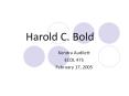 Harold C. Bold PowerPoint PPT Presentation