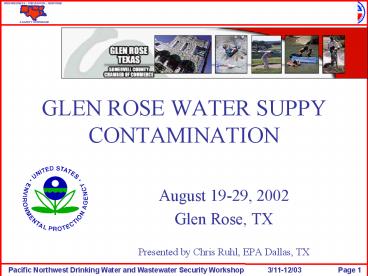 GLEN ROSE WATER SUPPY CONTAMINATION