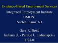 EvidenceBased Employment Services PowerPoint PPT Presentation
