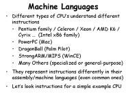 Machine Languages