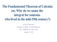 The Fundamental Theorem of Calculus PowerPoint PPT Presentation