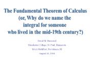 The Fundamental Theorem of Calculus
