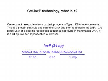 CreloxP technology, what is it