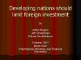 Developing nations should limit foreign investment PowerPoint PPT Presentation