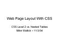Web Page Layout With CSS PowerPoint PPT Presentation