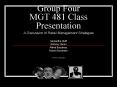 Group Four MGT 481 Class Presentation PowerPoint PPT Presentation