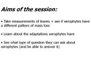 Aims of the session: