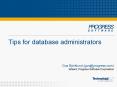 Tips for database administrators PowerPoint PPT Presentation