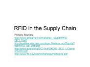 RFID in the Supply Chain