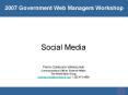 2007 Government Web Managers Workshop PowerPoint PPT Presentation