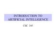 INTRODUCTION TO ARTIFICIAL INTELLIGENCE PowerPoint PPT Presentation