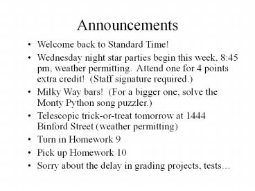 Announcements