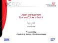 Asset Management Tips and Tricks Part III PowerPoint PPT Presentation