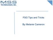 FSG Tips and Tricks