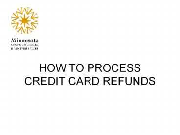 HOW TO PROCESS CREDIT CARD REFUNDS