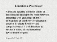 Socioemotional Development