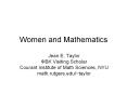 Women and Mathematics PowerPoint PPT Presentation
