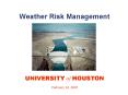 Weather Risk Management