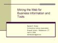 Mining the Web for Business Information and Tools PowerPoint PPT Presentation