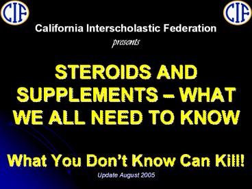 California Interscholastic Federation presents