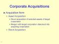 Corporate Acquisitions PowerPoint PPT Presentation