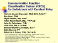 Communication Function Classification System CFCS for Individuals with Cerebral Palsy PowerPoint PPT Presentation