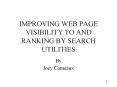 IMPROVING WEB PAGE VISIBILITY TO AND RANKING BY SEARCH UTILITIES PowerPoint PPT Presentation