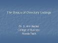 The Basics of Directory Listings PowerPoint PPT Presentation