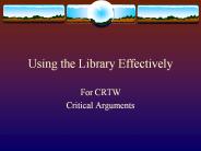 Using the Library Effectively